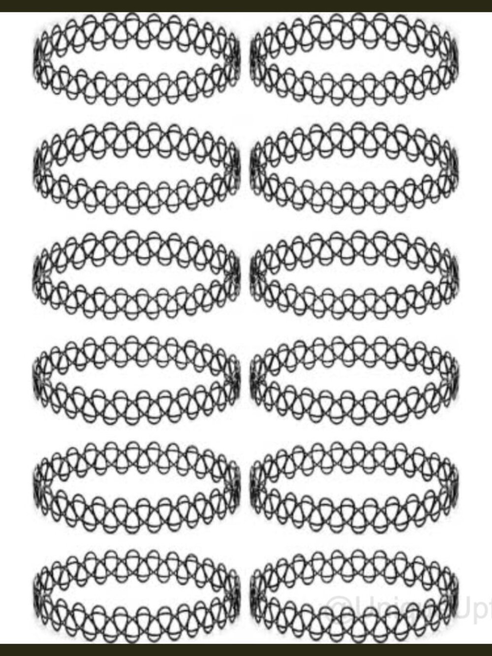 12PC Tattoo Choker Necklace Set Stretchy Elastic 90s Y2K Henna Style Women